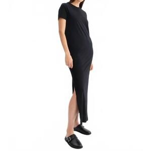 NEW ARLO MOTT hubert short sleeve maxi dress in black